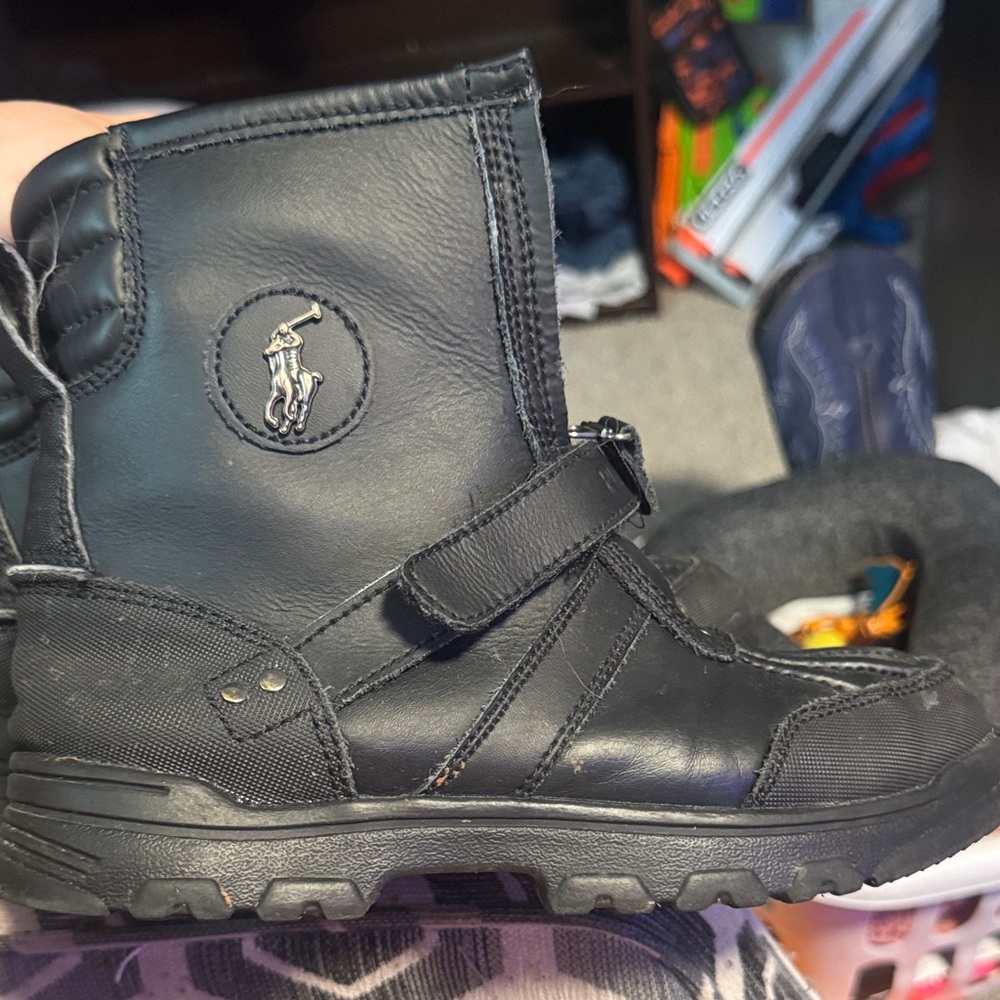 Polo by Ralph Lauren Kids Black Leather Boots